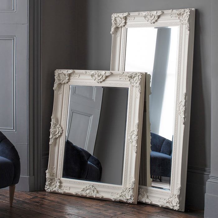 Gallery - Stephen Antique Frame Leaner Mirror in Cream, 177x88cm