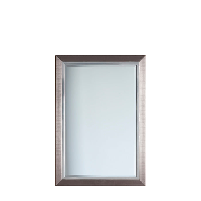 Gallery - Myles 2 Tone Brushed Frame Wall Mirror in Chrome, 106.5x76cm