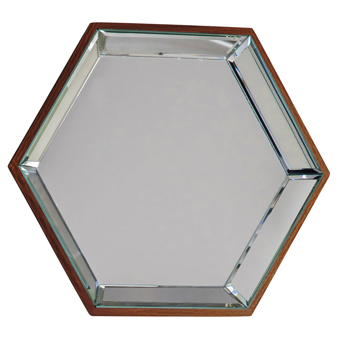Gallery - Baltic Hexogan Bevelled Frame Wall Mirror in Copper