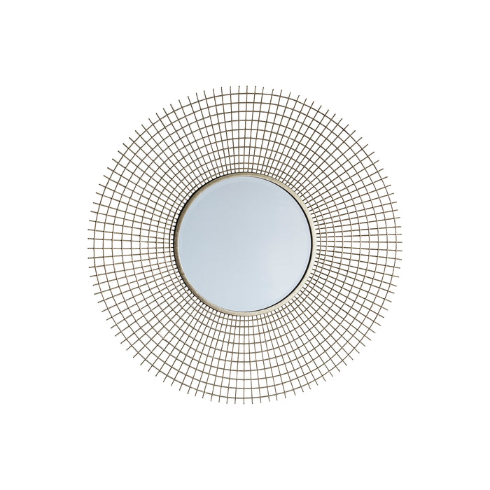 Gallery - Sandhurst Round Wire Frame Wall Mirror in Gold, 92cm