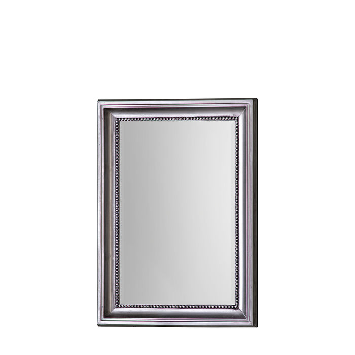 Gallery - Wilburn Beaded Edge Framed Wall Mirror in Nickle, 112x80.5cm