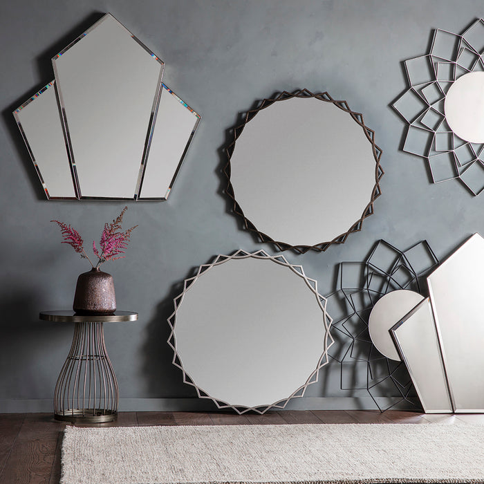 Gallery - Tresta Diamond Shaped Wall Mirror in Silver, 100x100cm