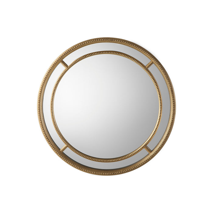 Gallery - Samara Detailed Frame Round Wall Mirror in Gold, 90cm