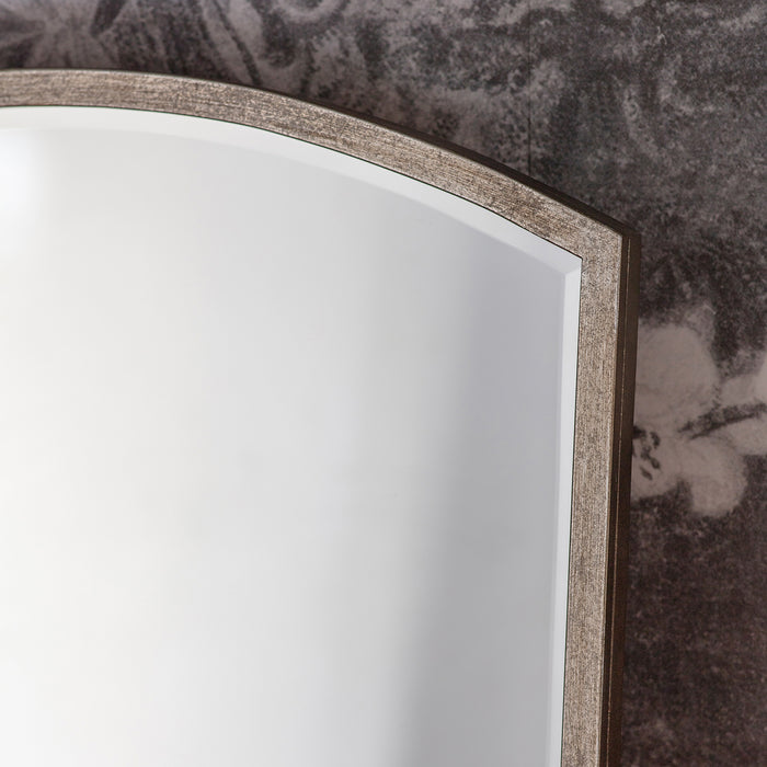 Gallery - Hallie Thin Frame Arch Mirror in Silver, 90x60cm