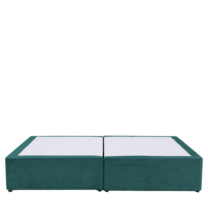 Gallery - Single Divan Bed Frame in Velvety Turqoise Cascade, 190x90cm