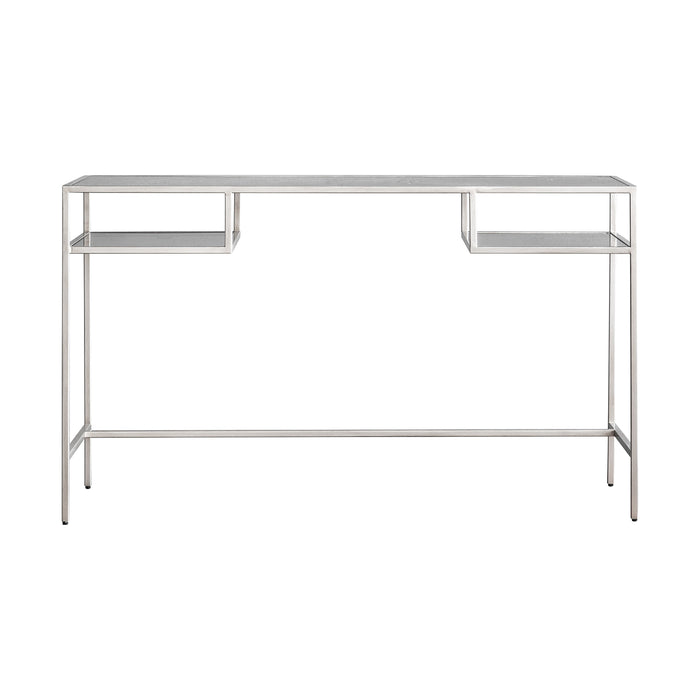 Gallery - Rufford Glass Top Desk in Silver, 130x50cm