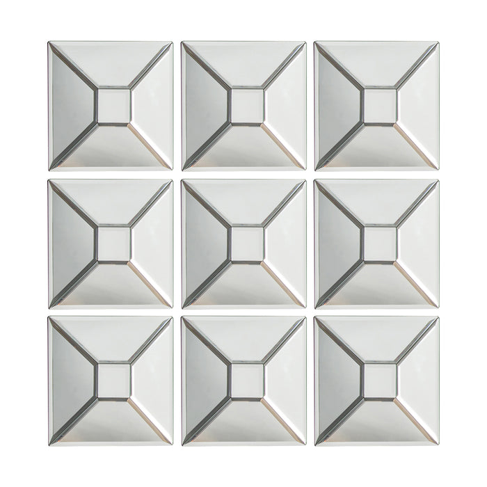 Gallery - Sqaure Bevelled Framed Wall Mirror, Set of Nine