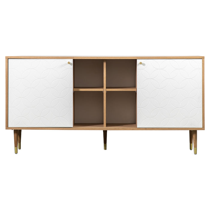 Gallery - Neston 2 Door Wooden Sideboard in White, 160x40cm