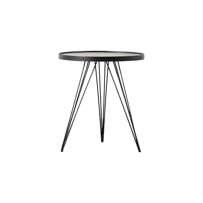 Gallery - Thornham Round Wood Top Side Table in Black