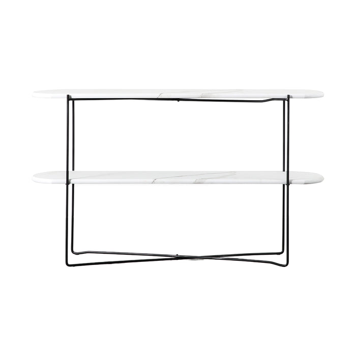 Gallery - Lenham Wood Top Console Table in White, 120x32cm