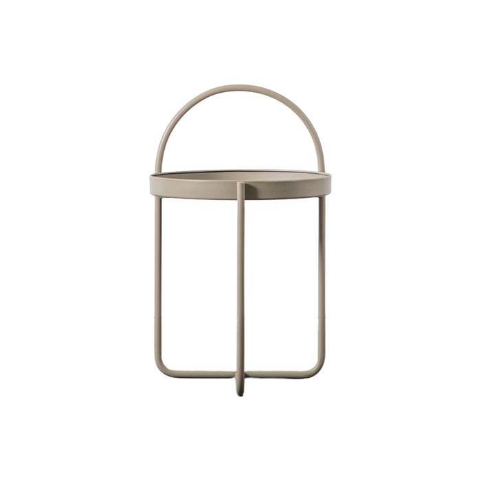 Gallery - Marlow Tray Style Round Side Table in Latte