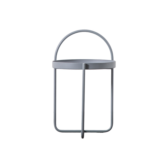 Gallery - Marlow Tray Style Round Side Table in Grey