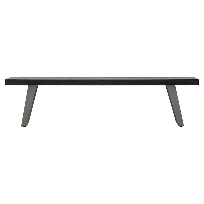 Gallery - Norden 3 Seater Wooden Dining Bench in Black, 140x40cm