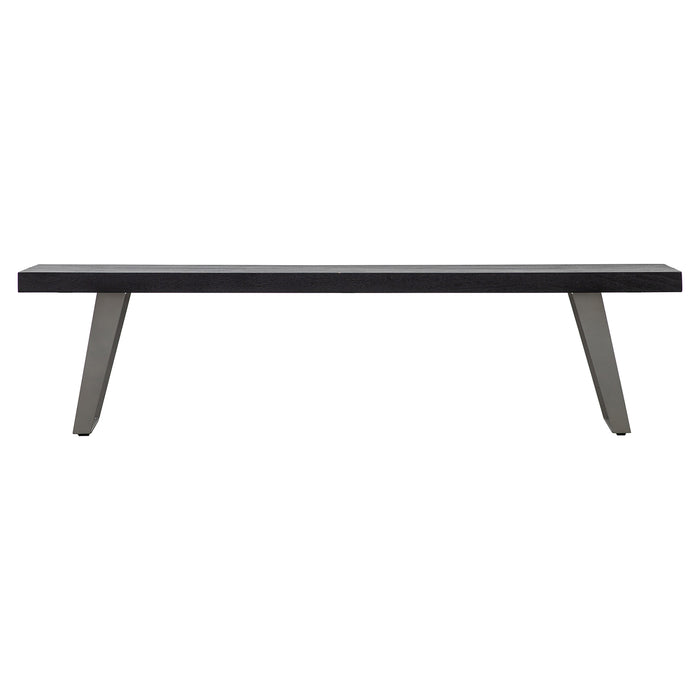 Gallery - Norden 4 Seater Wooden Dining Bench in Black, 180x40cm