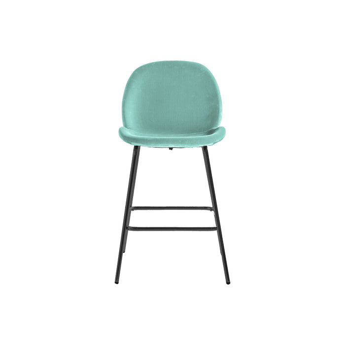 Gallery - Flynn Velvet Bar Stool in Mint, Set of 2