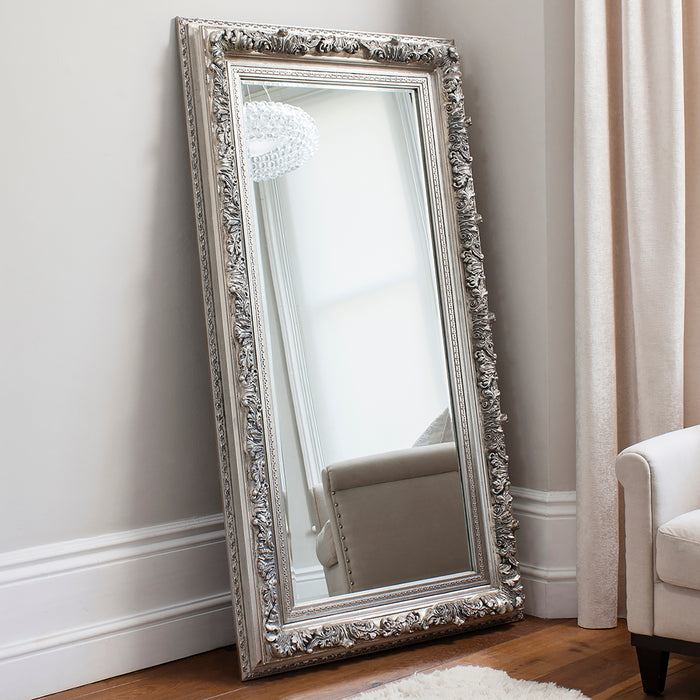 Gallery - Balford Antique Framed Leaner Mirror in Silver, 173x87cm