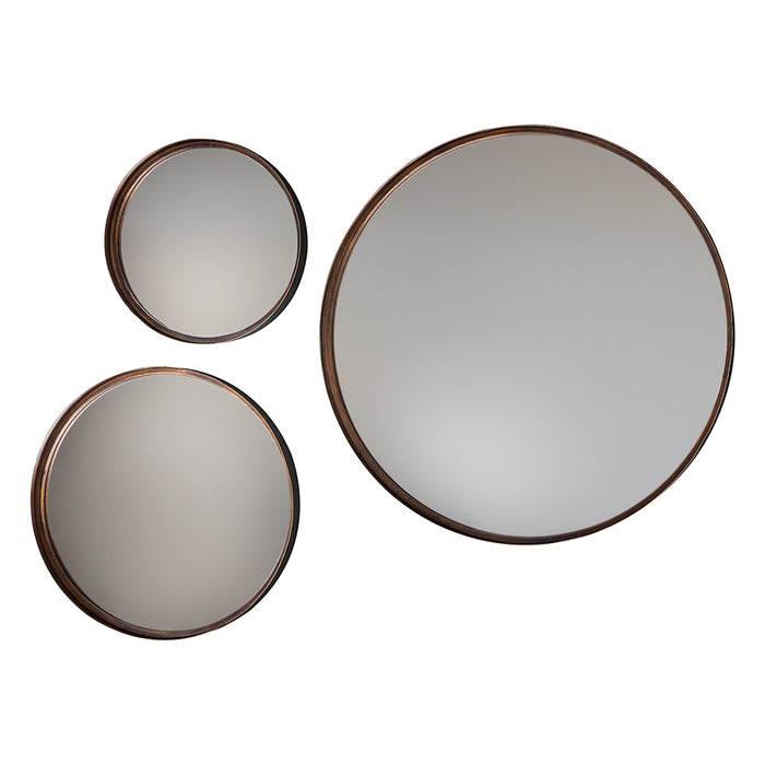 Gallery - Bounce Round Framed Wall Mirrors in Bronze, Set of 4