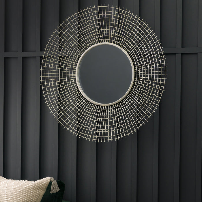 Gallery - Norman Round Wire Frame Wall Mirror, 92cm