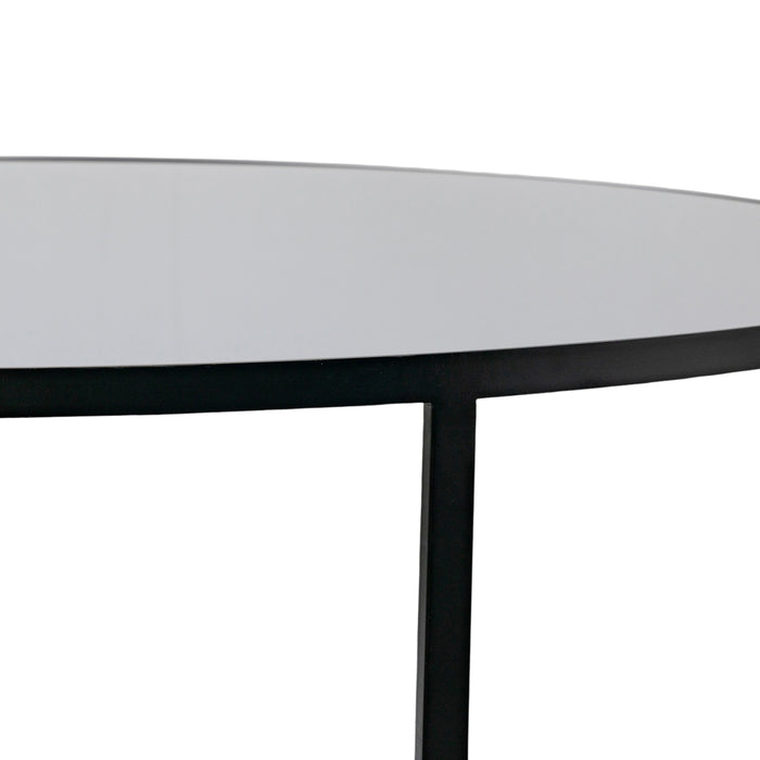 Gallery - Tunbridge Round Mirror Top Coffee Table in Black