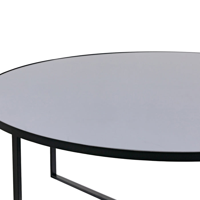 Gallery - Tunbridge Round Mirror Top Coffee Table in Black