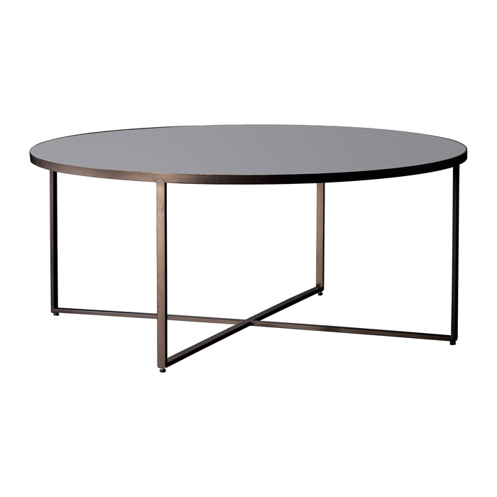 Gallery - Tunbridge Round Mirror Top Coffee Table in Black