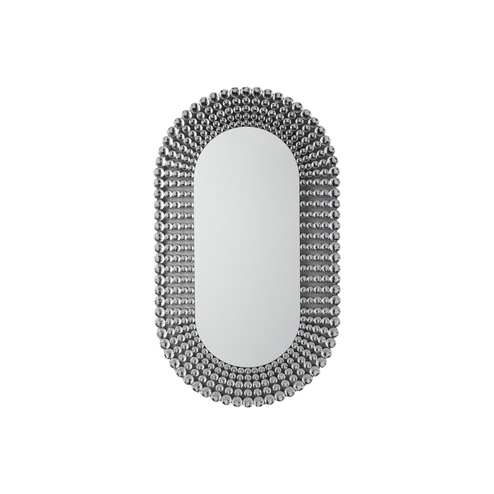 Gallery - Simone Jewelled Frame Oval Wall Mirror in Silver, 121x70cm