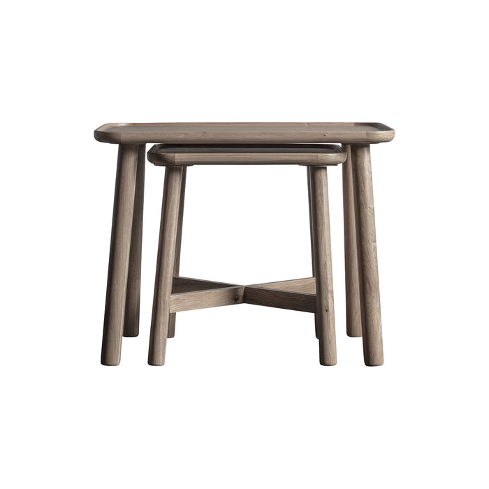 Gallery - Kenley Solid Wood Nest of 2 Tables in Grey