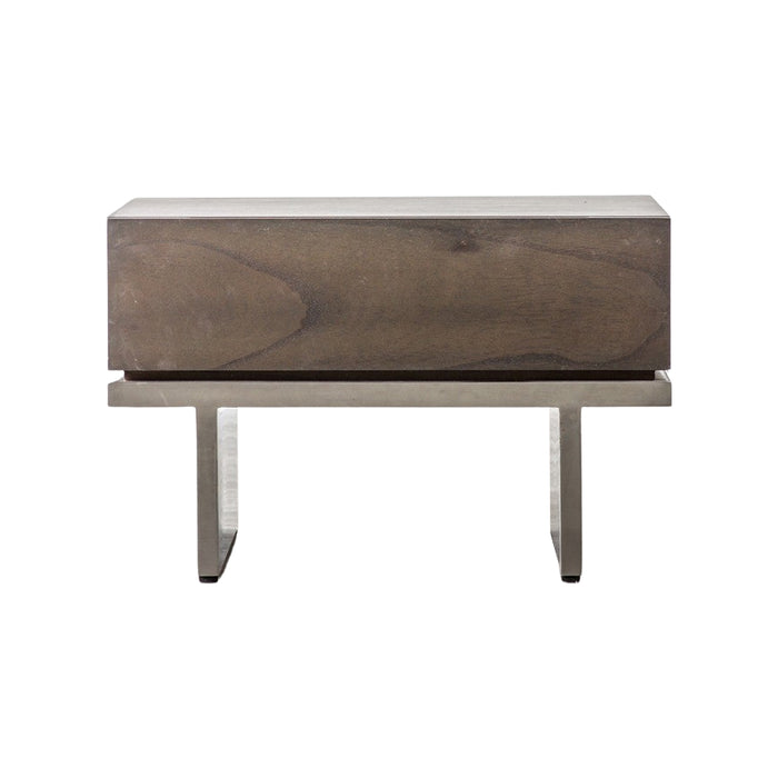 Gallery - Cassino 1 Drawer Wood Top Side Table, 55x43.5cm