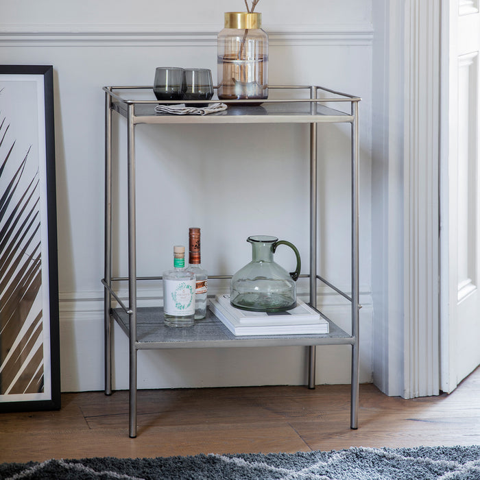 Gallery - Bourton Marble Top Side Table in Grey, 61x40cm