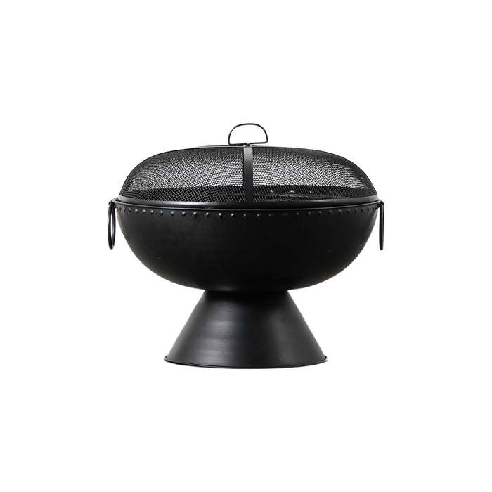 Gallery - Pistoia Round Iron Firepit with Cover, 60cm