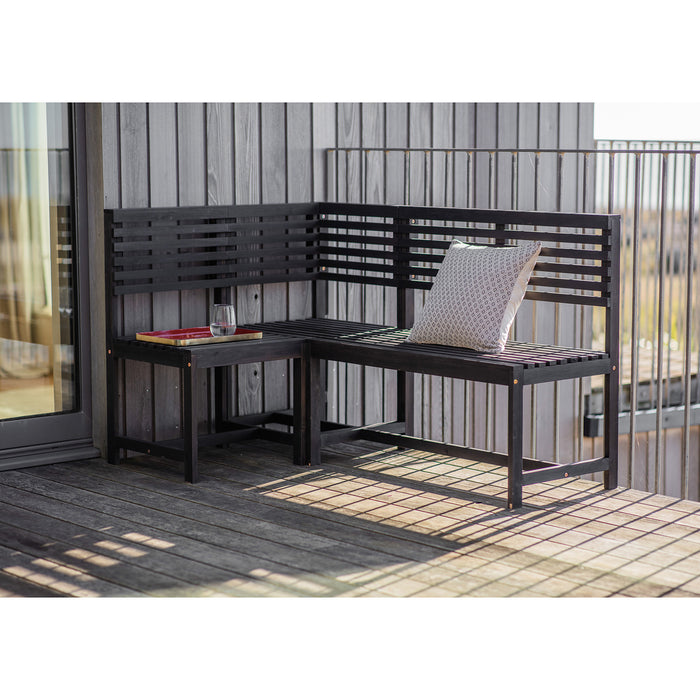 Gallery - Varese Outdoor Wooden Corner Bench in Charcoal