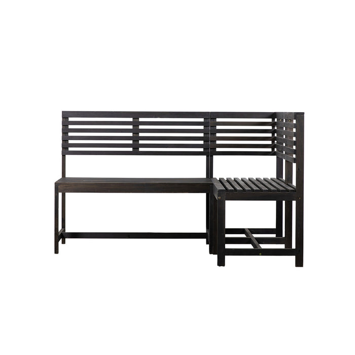 Gallery - Varese Outdoor Wooden Corner Bench in Charcoal