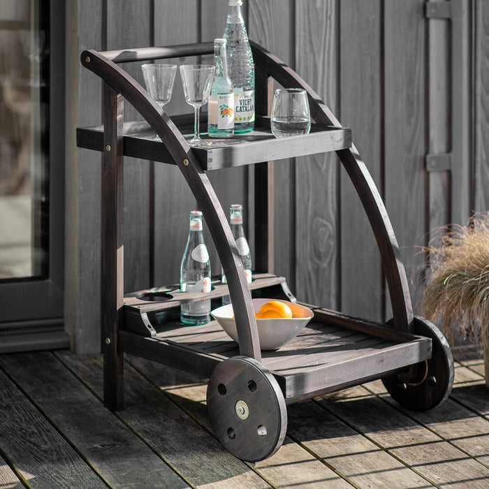 Gallery - Varese Outdoor Wooden Drinks Trolley in Black