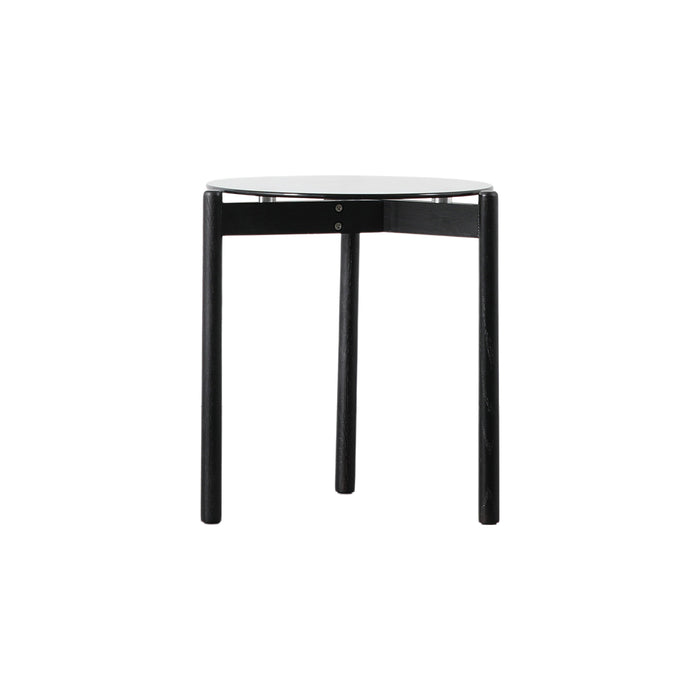 Gallery - Mitchell Round Glass Top Side Table in Black