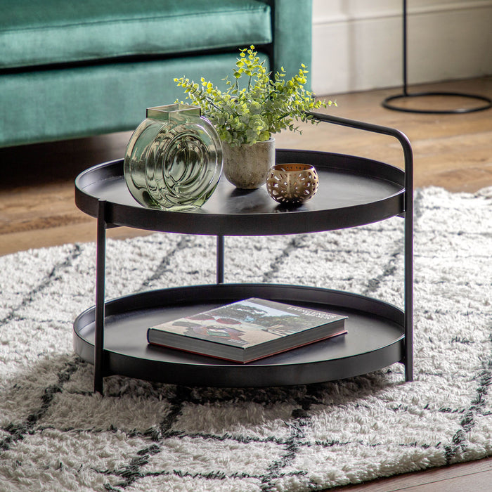 Gallery - Stockbury Round Solid Iron Coffee Table in Black