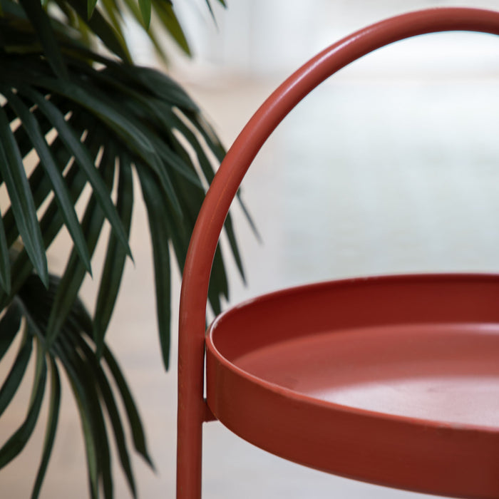 Gallery - Marlow Tray Style Round Side Table in Coral