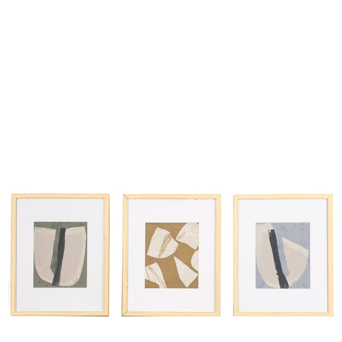 Gallery - Emily Vibrant Abstract Wall Art , Set of Three