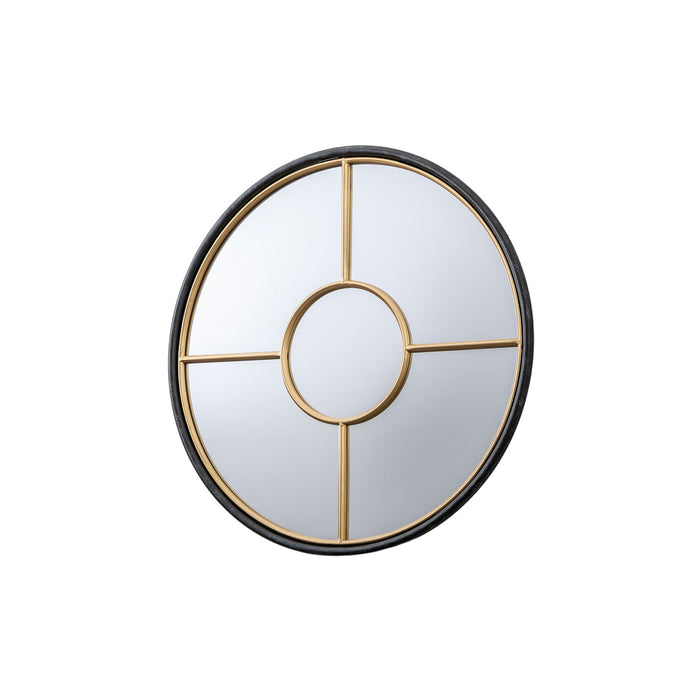 Gallery - Grace Round Window Style Wall Mirror in Gold, 80cm