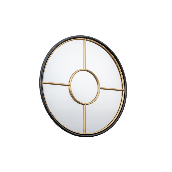 Gallery - Grace Round Window Style Wall Mirror in Gold, 80cm