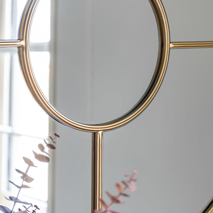 Gallery - Grace Round Window Style Wall Mirror in Gold, 80cm