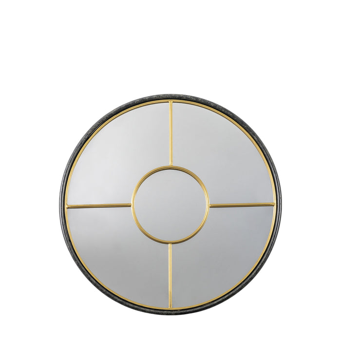 Gallery - Grace Round Window Style Wall Mirror in Gold, 80cm