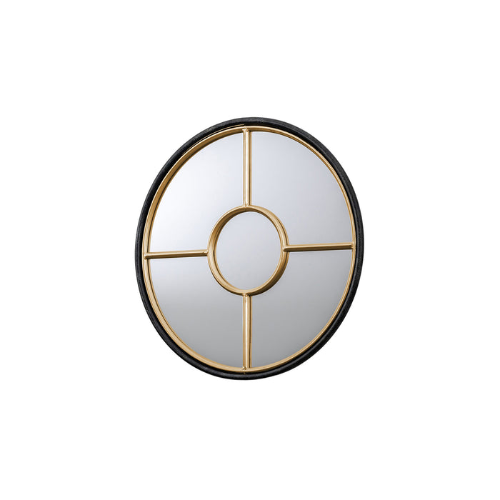 Gallery - Grace Round Wall Mirror in Black/Gold, 60cm