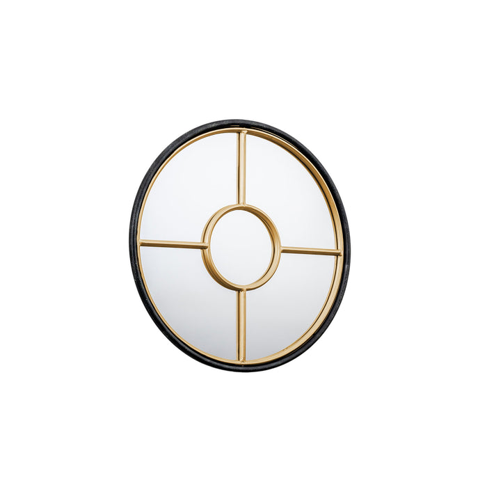 Gallery - Grace Round Wall Mirror in Black/Gold, 60cm