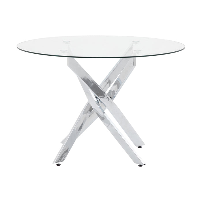 Gallery - Roland Contemporary Glass Top Dining Table, 110cm