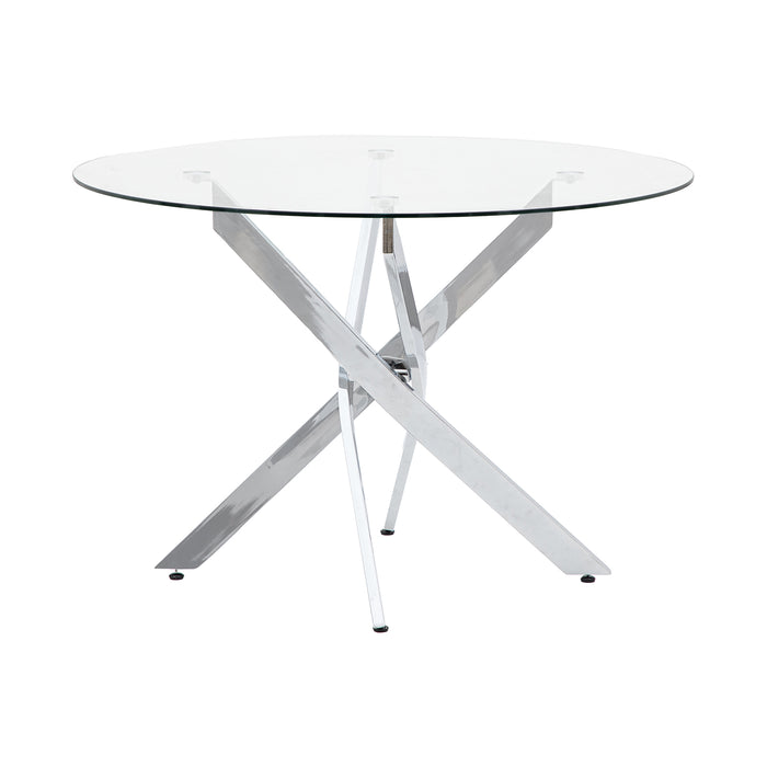 Gallery - Roland Contemporary Glass Top Dining Table, 110cm